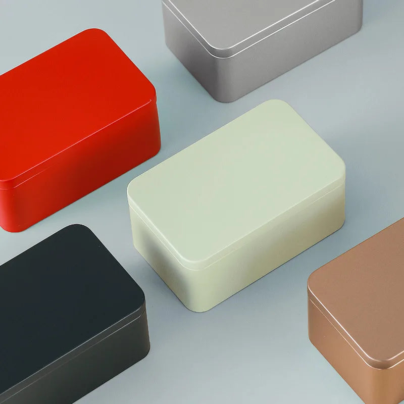 Afralia™ Small Things Storage Tin Box for Tea, Cookies, and Candy Organizing