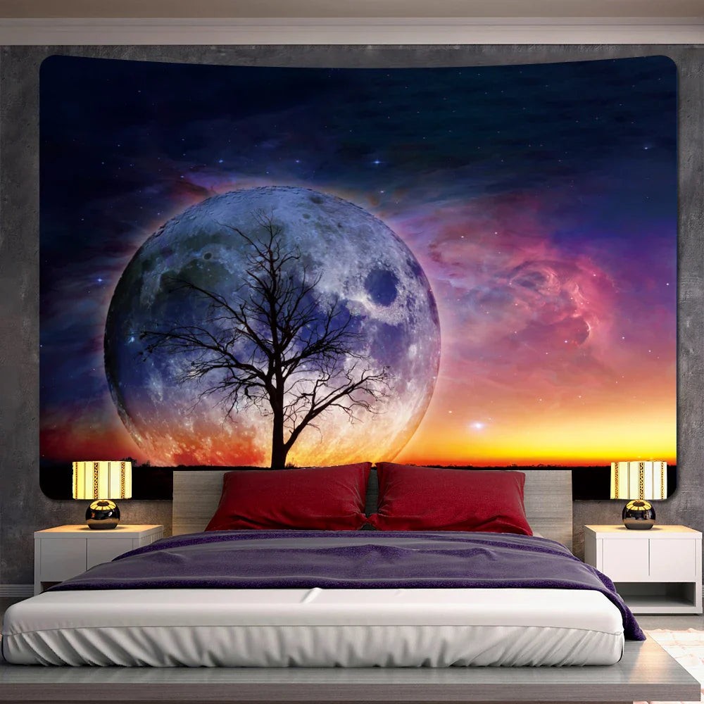 Afralia™ Mermaid Psychedelic Tapestry Hippie Home Decor Wall Hanging,