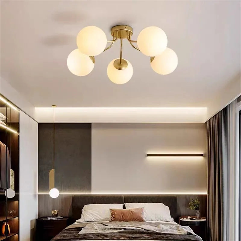 Afralia™ Glass Bubble LED Ceiling Light for Living Room Kitchen Bedroom