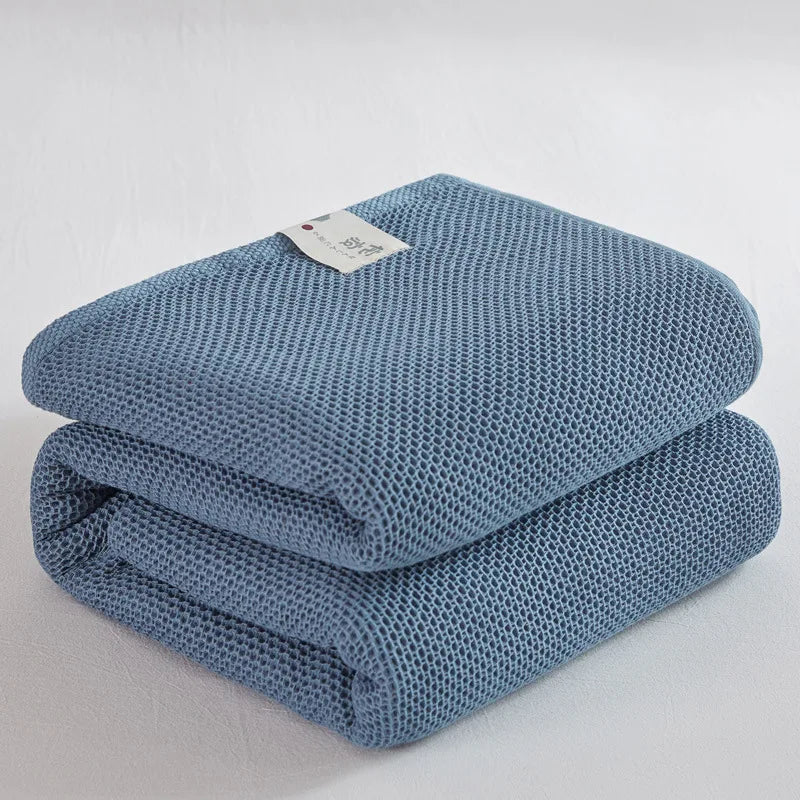 Afralia™ Cotton Honeycomb Towel Blanket for Single Double - Breathable Cozy Sofa Cover