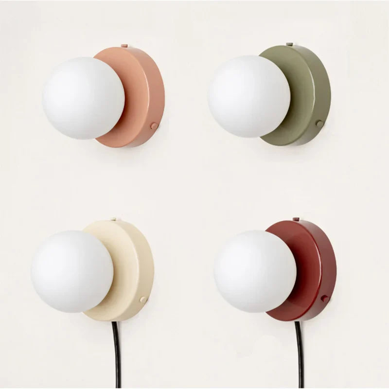 Afralia™ Macaron Glass Wall Lamp LED Wall Sconce