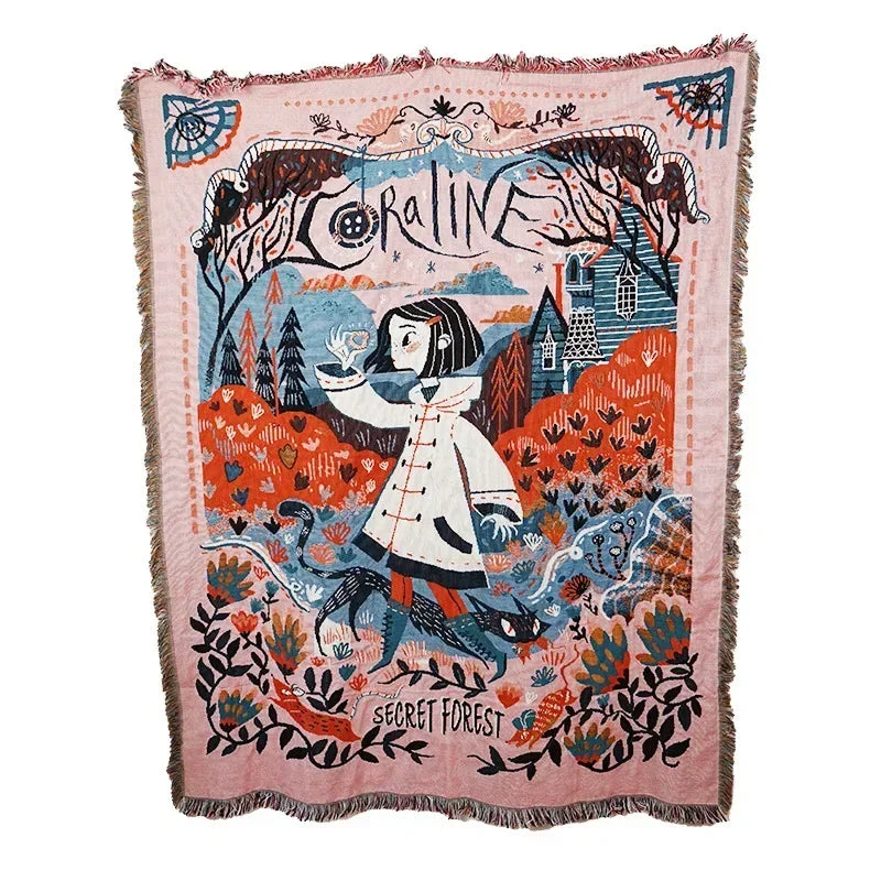 Afralia™ Gothic Thread Double-sided Tapestry Blanket - Versatile Homestay and Outdoor Decoration