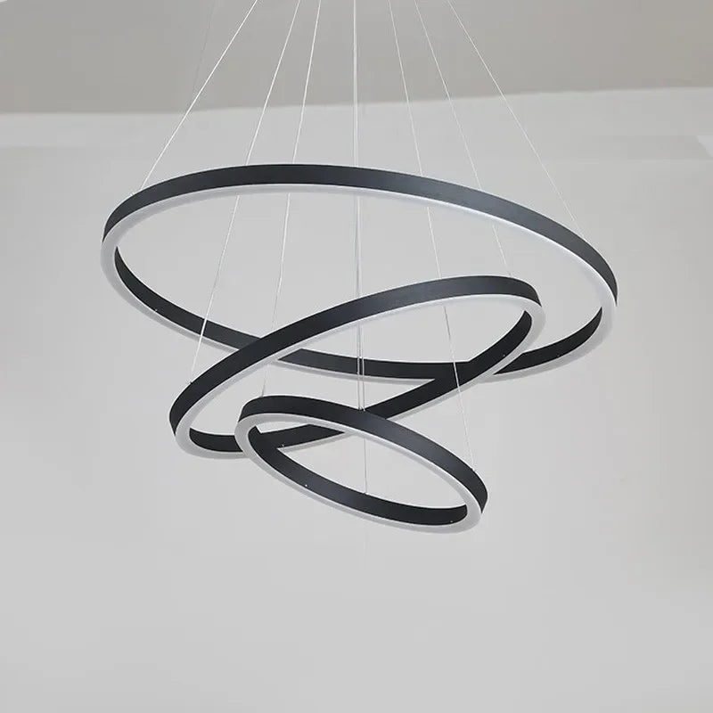 Afralia™ LED Circle Pendant for Living Room Dining Decor with Remote Control