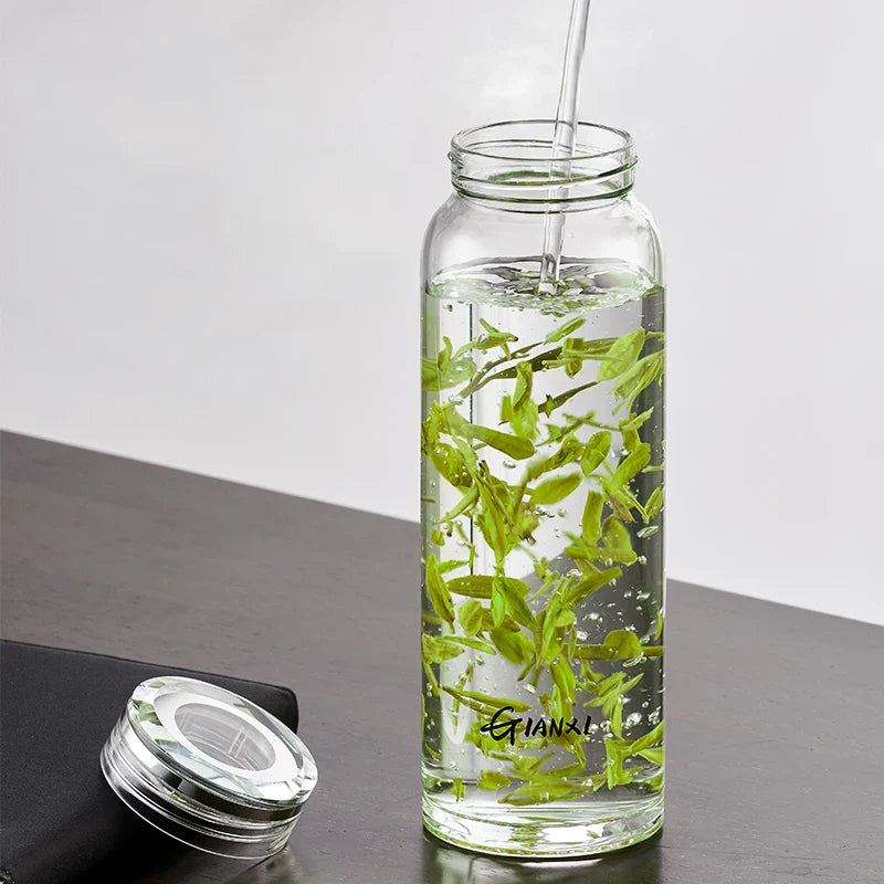 Afralia™ Glass Tea Bottle with Strainer and Lid