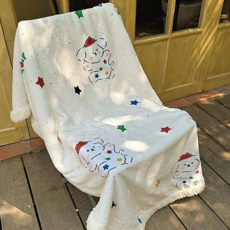 Afralia™ Lamb Nap Cartoon Coral Velvet Blanket: Super Soft, Thick, and Cute for Winter