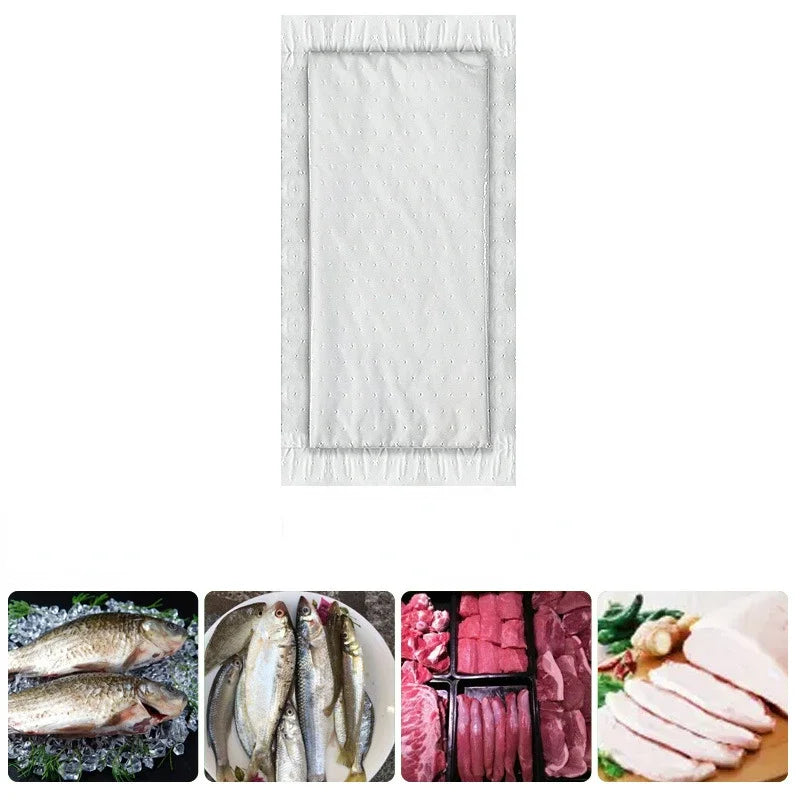 Afralia™ Kitchen Absorbent Pads for Meat, Fish, Poultry, Produce - 100pcs