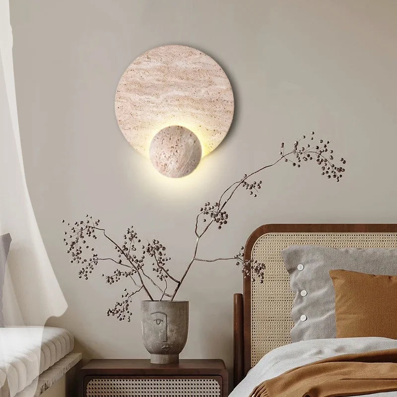 Afralia™ Travertine Stone LED Wall Sconce | Modern Nordic Stair Light for Indoor Home Decor
