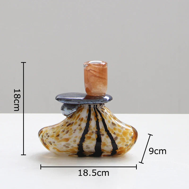 Afralia™ Glass Candle Holder: Mottled Painted Creative Ornaments & Table Decoration