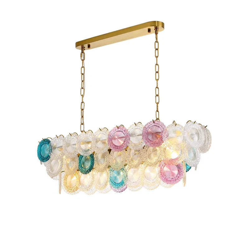 Afralia™ Sunflower Glass LED Chandelier: Colorful Indoor Decor Fixture for Living Room