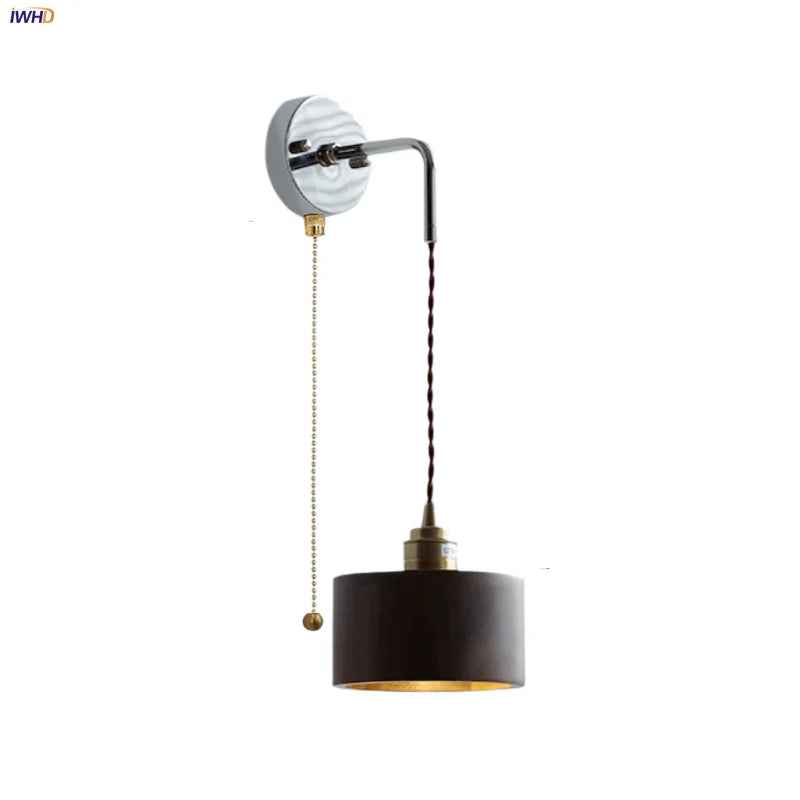 Afralia™ Walnut Ash LED Wall Sconce Adjustable Japanese Style Stair Light Fixtures