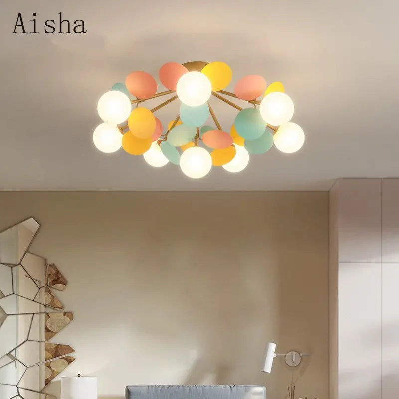 Afralia™ Petal Ceiling Light: Colorful Led Lamp for Kids' Room, Hallway, Bedroom | Home Decor
