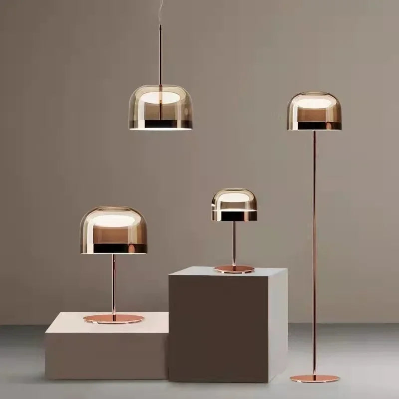 Afralia™ Rose Gold Designer Floor Lamp for Studio Living Room & Restaurant.