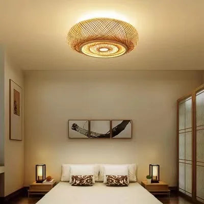 Afralia™ Gloss Bamboo Art Rattan Ceiling Light Shade Chandelier Fixtures