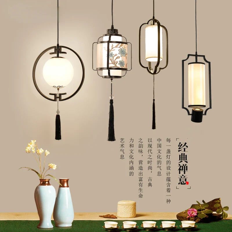 Afralia™ Chinoiserie Retro Chandelier: Study Bedroom Dining Room Industrial Lighting