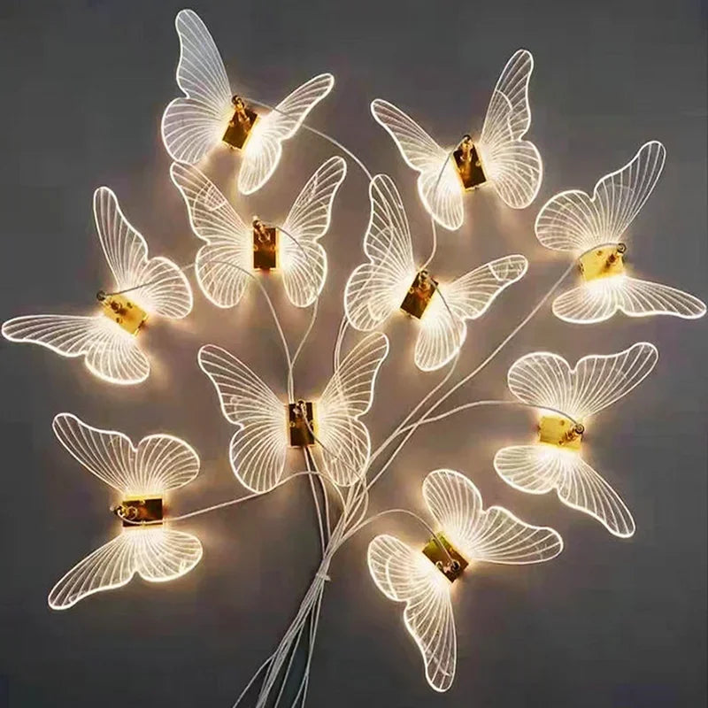 Afralia™ White Butterfly LED Lights for Modern Wedding Decor