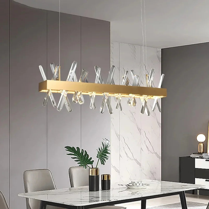 Afralia™ Luxury Crystal LED Chandelier for Modern Dining Room Decor