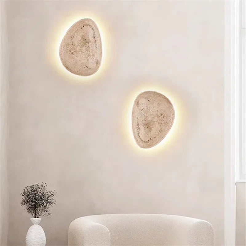 Afralia™ Yellow Cave Stone Wall Lamp Sconce for Living Room Hallway