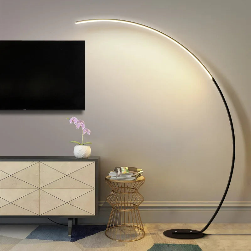 Afralia™ Arc Floor Lamp: RGB Indoor Lighting for Dining & Living Room Decor