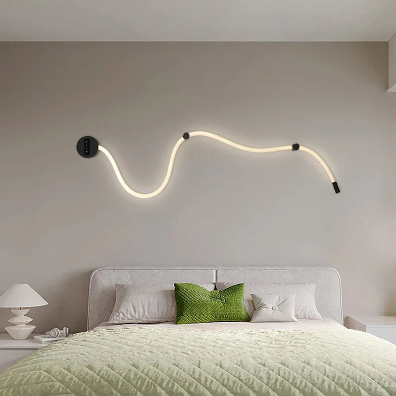Afralia™ Minimalist Silicone Hose Wall Sconce | Luxe Tritone Light for Living Room, Bedroom