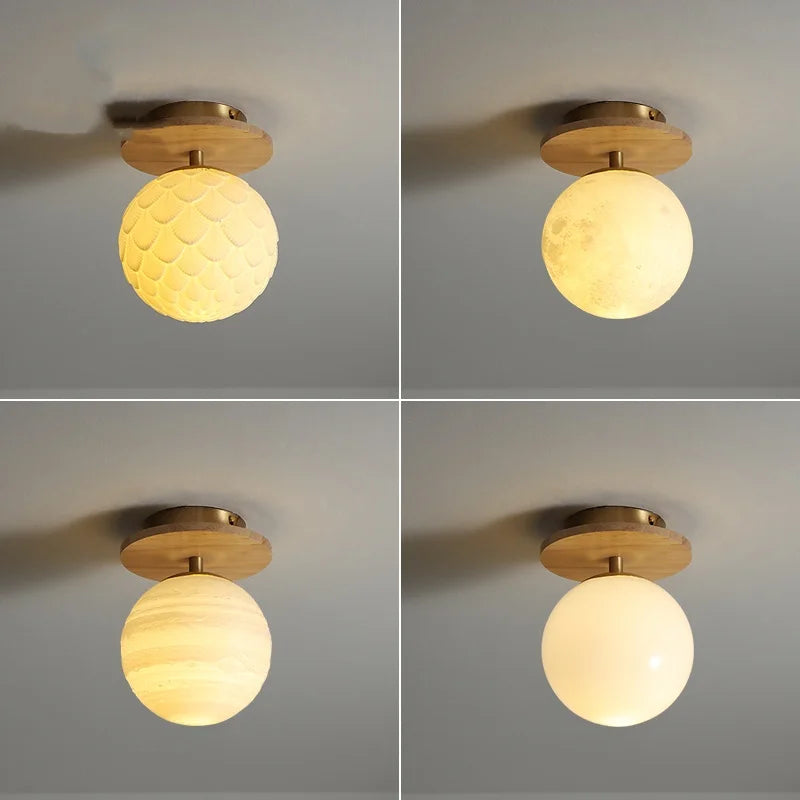 Afralia™ Ceramic Wood LED Ceiling Light for Modern Indoor Lighting