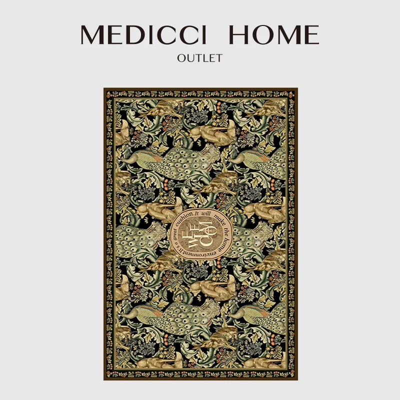 Afralia™ Retro Animals Printed Doormat for Kitchen Courtyard, Non-Slip Easy Clean Indoor Outdoor Rug