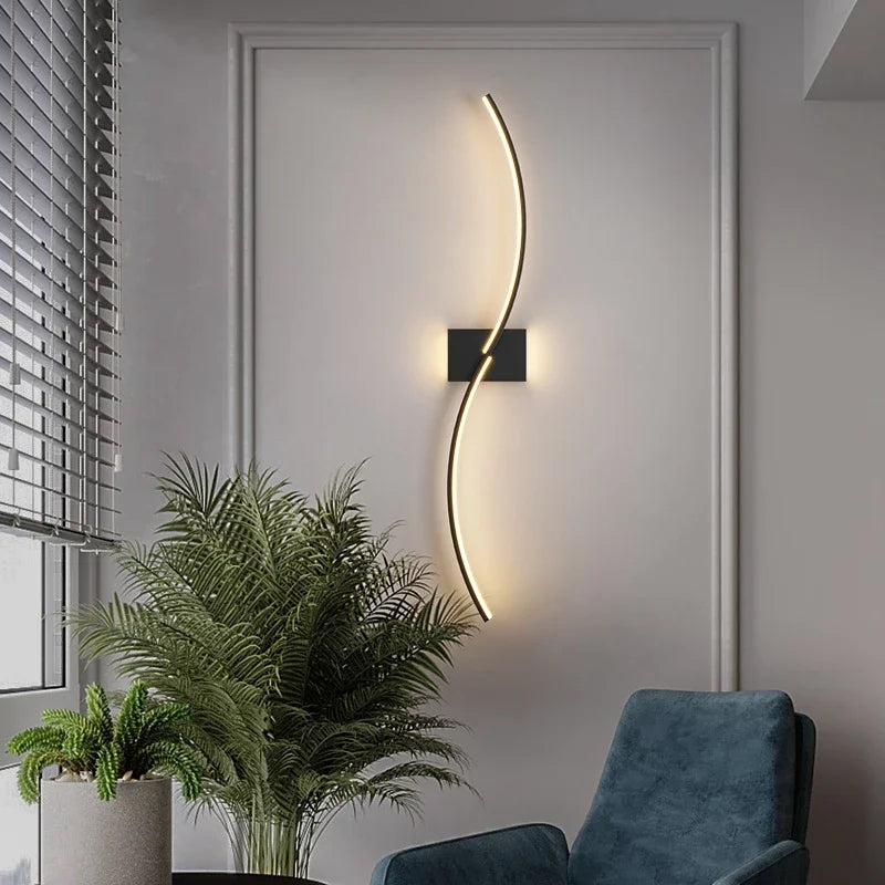 Afralia™ LED Wall Lamp: Modern Long Line Design for Living Room, Bedroom, Hallway, Indoor Lighting
