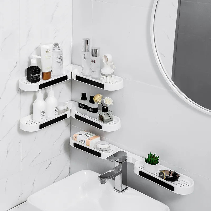 Afralia™ Rotatable Corner Shelf: Wall-mounted Storage Rack for Bathroom and Kitchen Essentials
