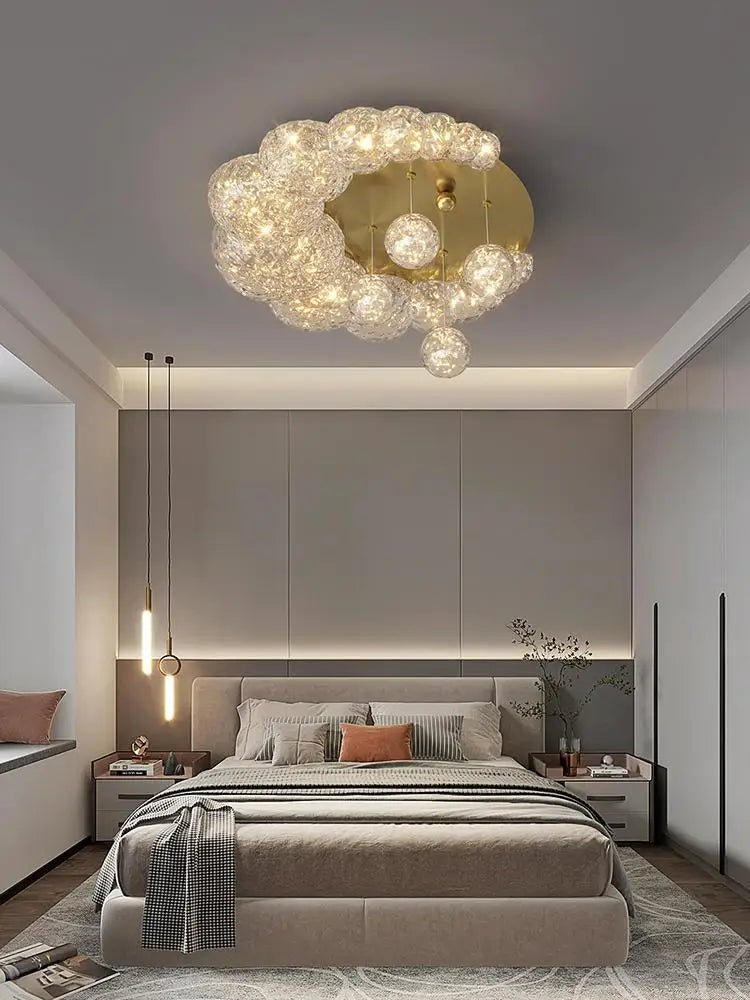 Afralia™ Nordic Luxury Copper Golden Ceiling Light for Modern Dining Room Lighting