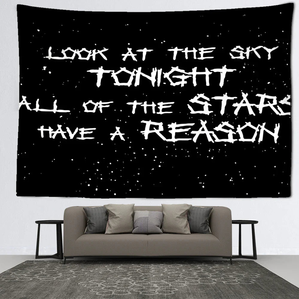 Afralia™ Mysterious Sky Abstract Wall Tapestry: Black Hippy Aesthetics Room Decor