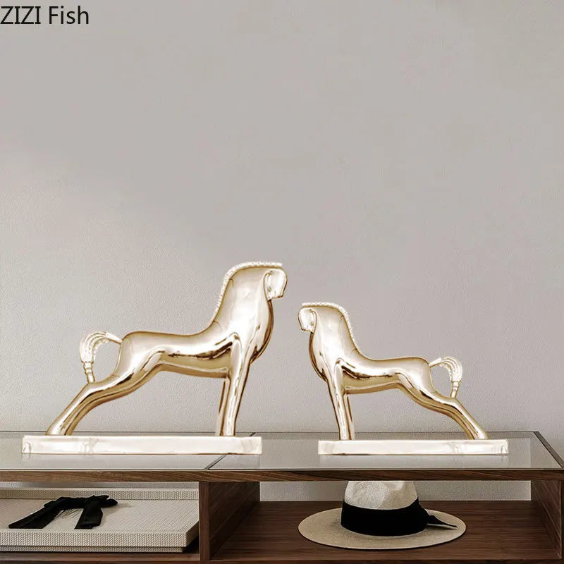 Afralia™ Horse Resin Sculpture Modern Desk Decoration Ornaments Room Decor Aesthetics