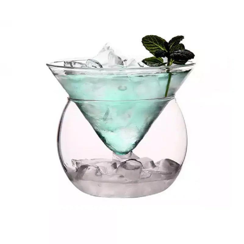 Afralia™ 150ml Stemless Martini Chiller Ball Base Cocktail Glass Cup