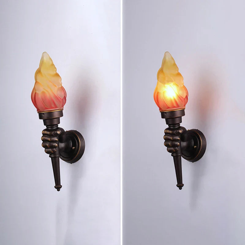 Afralia™ Modern Vintage Torch Wall Lamp for Bathroom, Stair, Outdoors Lighting