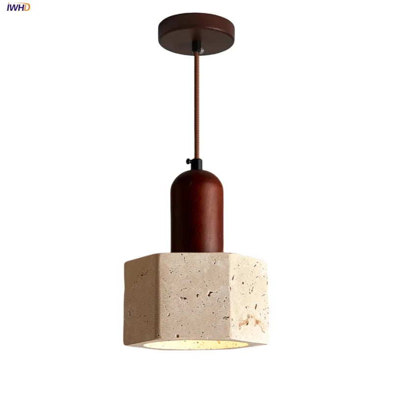 Afralia™ Wood LED Pendant Light: Natural Wabi Sabi Home Decor Interior Lighting