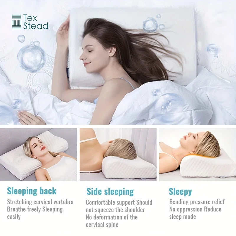 Afralia™ Memory Foam Contour Cervical Pillow for Neck Support & Sleeping