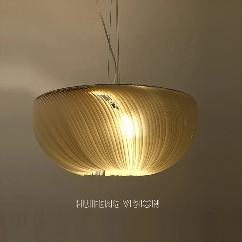 Afralia™ White LED Pendant Light with Parchment Art Ceiling Lamp