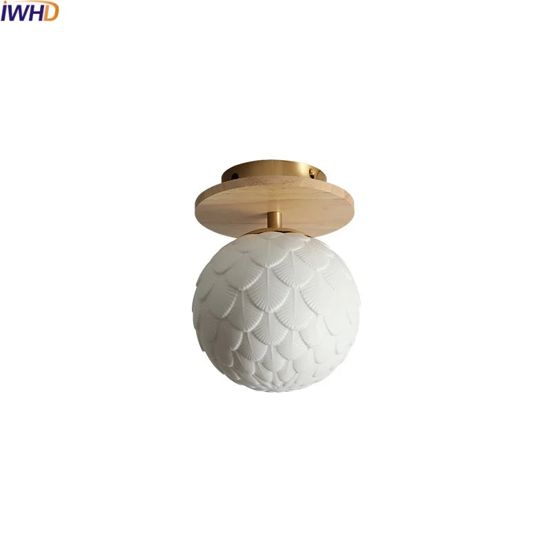Afralia™ Ceramic Wood LED Ceiling Light for Modern Indoor Lighting