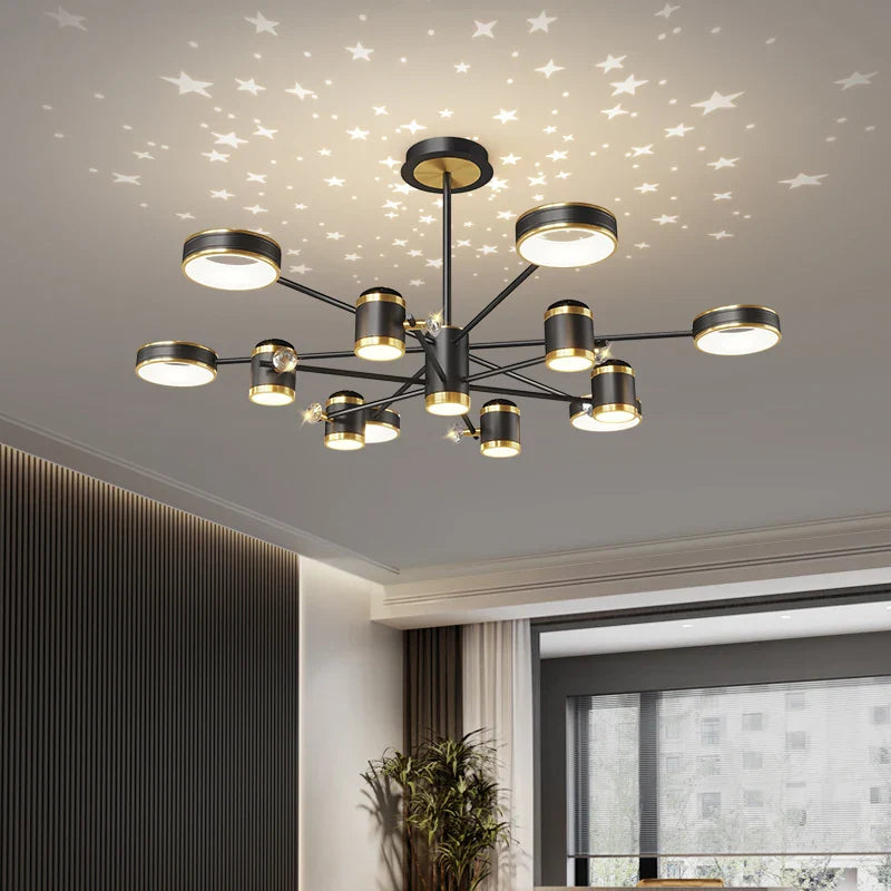 Afralia™ Modern LED Chandelier | Smart Remote Ceiling Pendant Light for Home Decor