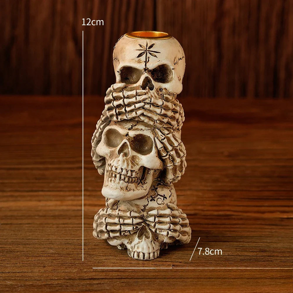 Afralia™ Bone Skeleton Candlestick Holder Halloween Home Decoration