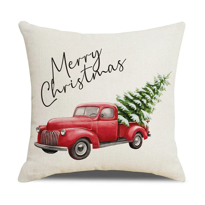 Afralia™ Christmas Snow Elk Pillow Cover for Festive Home Decor
