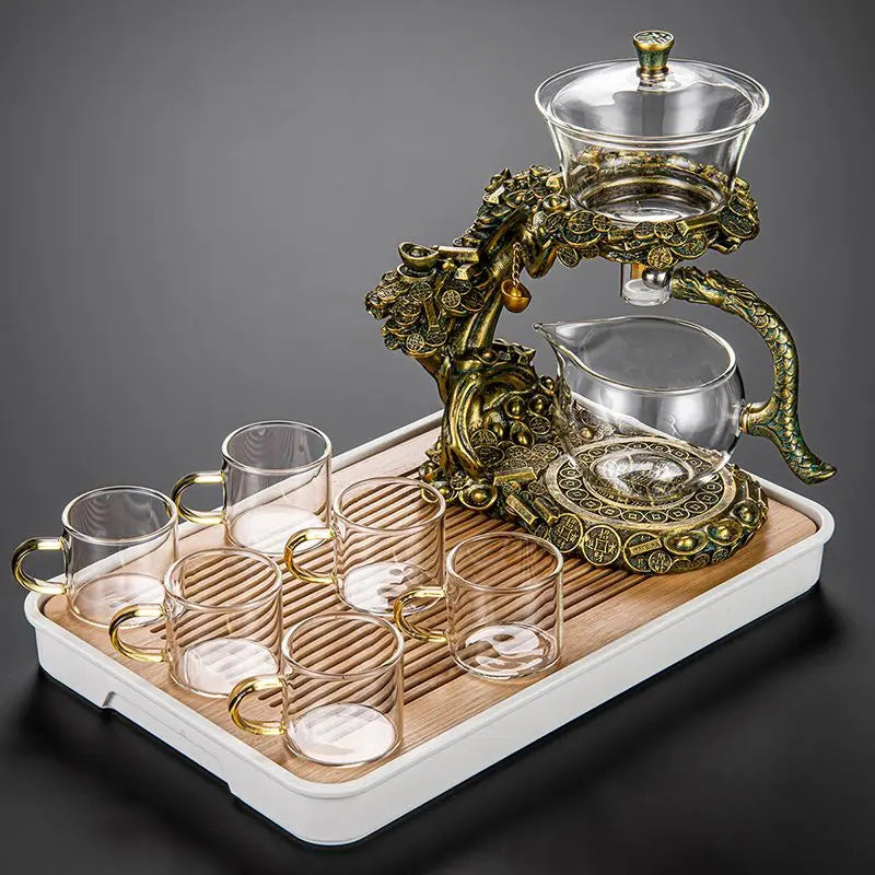 Afralia™ Magnetic Tea Set: Teapot, Cups & Plates - High Temperature, Household Set