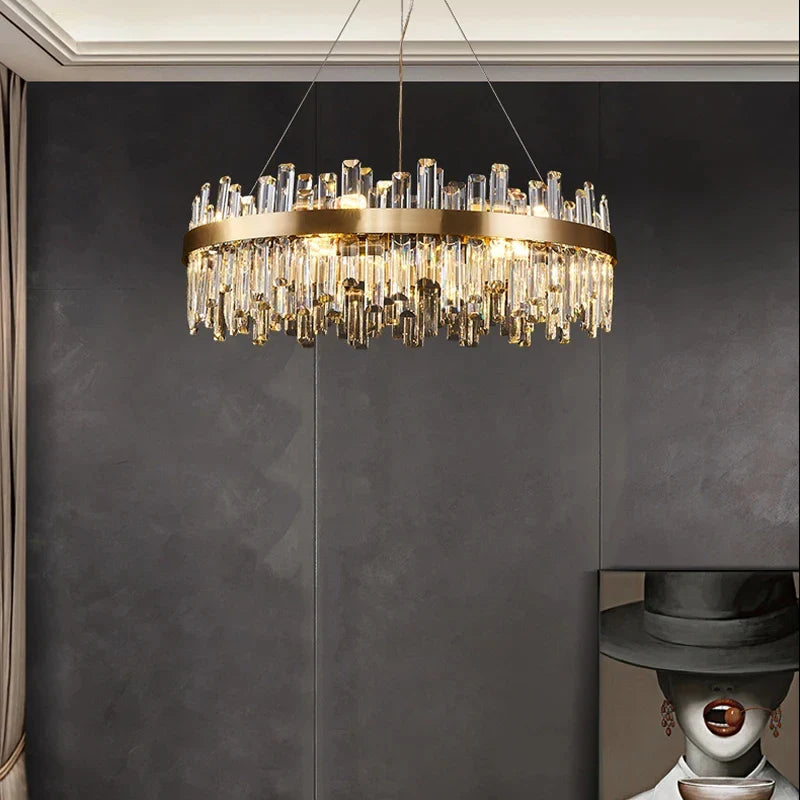 Afralia™ Modern K9 Crystal Chandelier for Luxury Living Room, Bedroom, and Kitchen Island