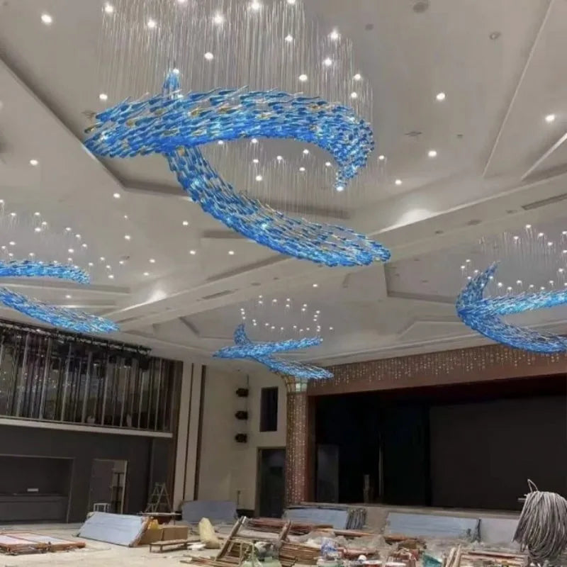 Afralia™ Nordic Style Living Room Pendant Light Chandelier - Custom Colors