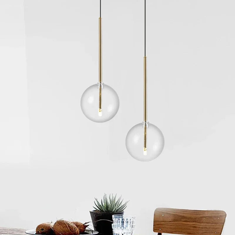 Afralia™ Glass Ball Chandelier Pendant Light for Bedroom Dining Room Decor