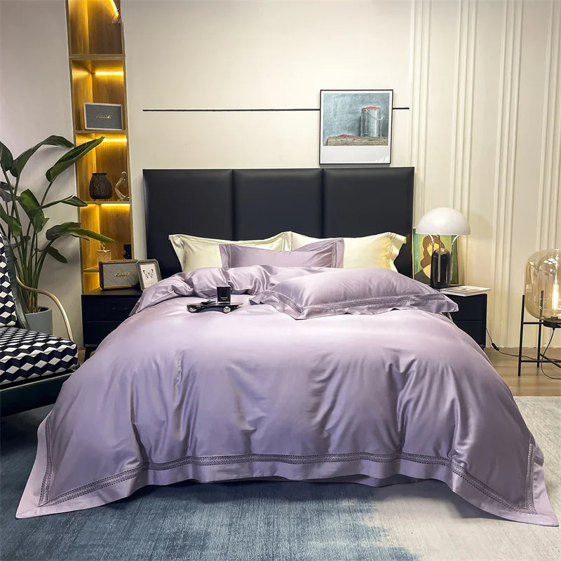 Afralia™ Silky Hollow Edge Embroidery Bedding Set with Soft Lyocell Cotton for Luxury Comfort