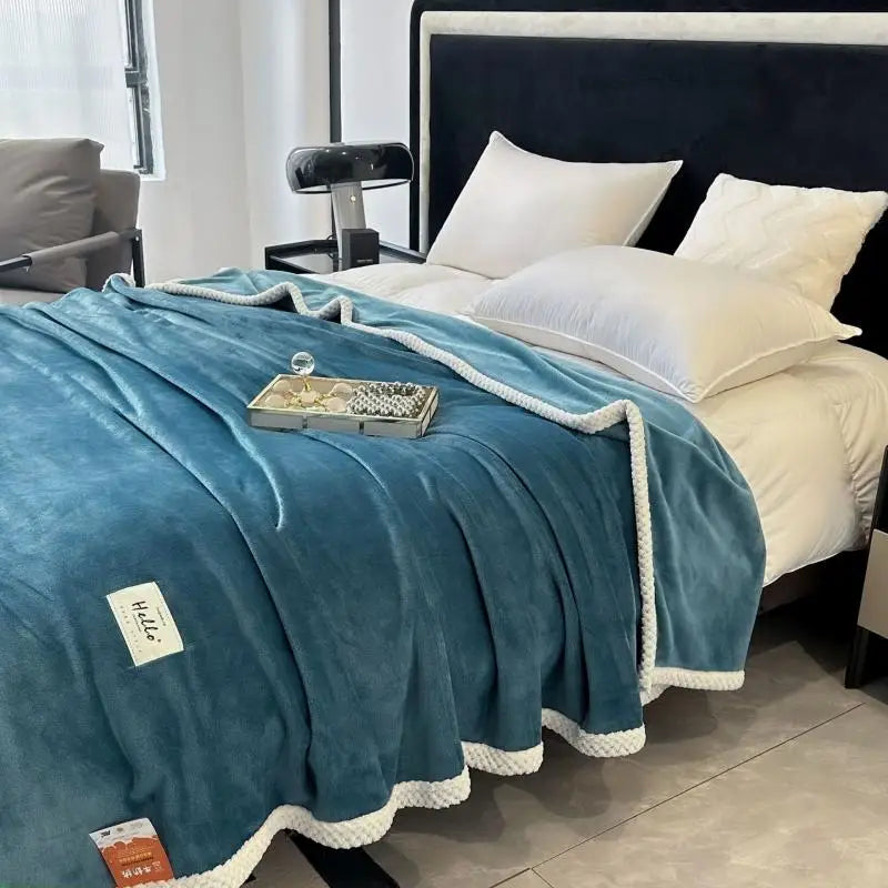 Afralia™ Cozy Flannel Nap Blanket - Solid Color Warmth