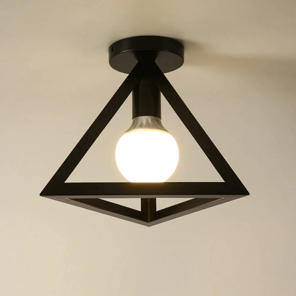 Afralia™ Vintage Iron Cage Ceiling Light for Aisle Bedroom Living Room
