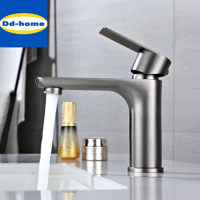 Afralia™ High Spout Luxury Hot Cold Water Basin Faucet for Bathroom Toilet Bathtub