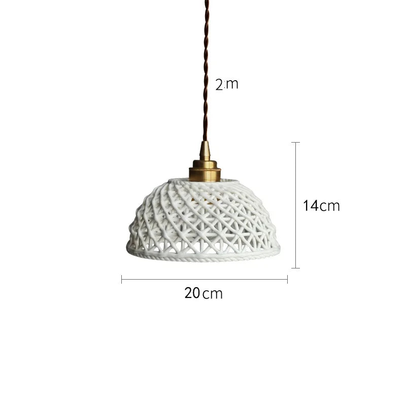 Afralia™ Bule Ceramic LED Pendant Lamp Modern Nordic Hanging Light for Bedroom Restaurant