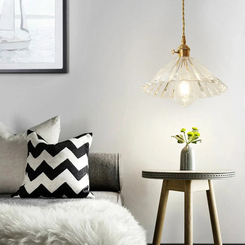 Afralia™ Nordic Glass Copper Pendant Lights for Restaurant Bar, Creative Home Decor Lighting Fixtures