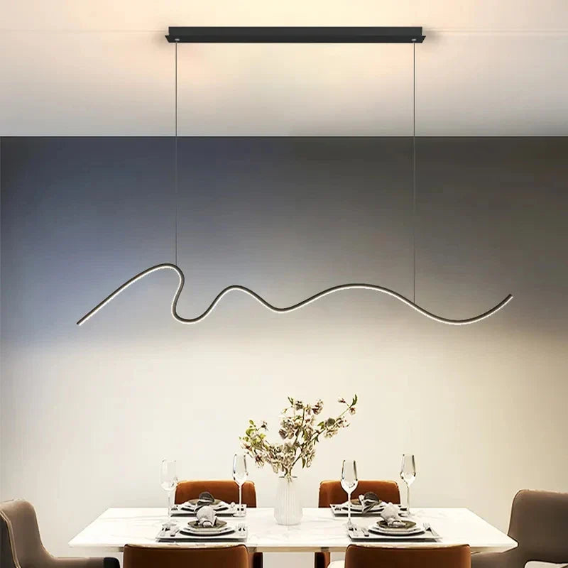 Afralia™ Modern Line Chandelier Pendant Light for Dining Kitchen Bar Décor